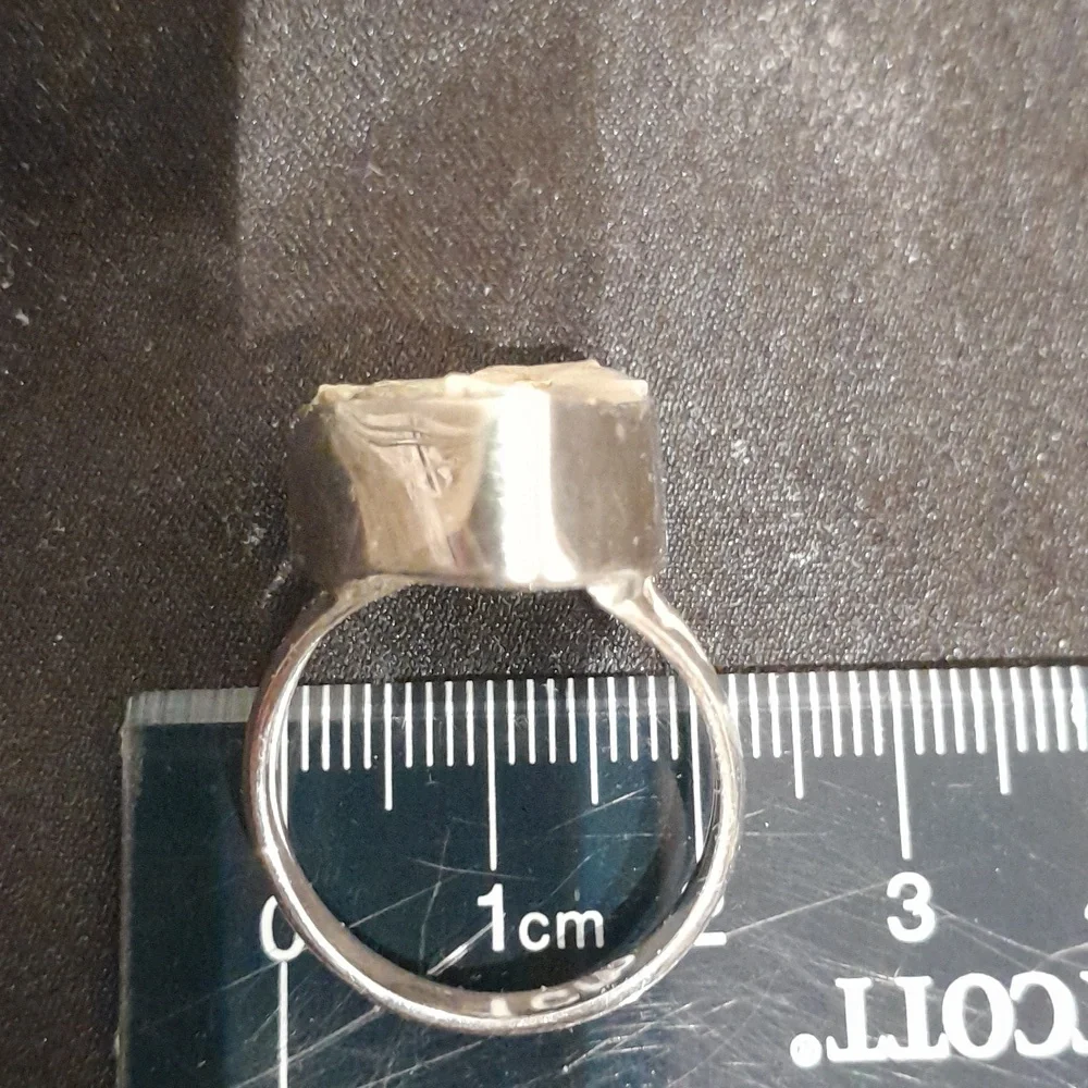 925 Sterling Silver Ring with Huge Ethiopian Opal Rough - Picture 6 of 16